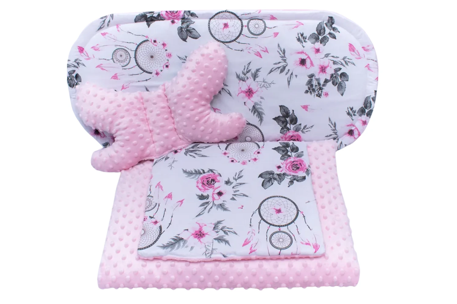 zestaw-do-gondoli-4elementy-lapacz-snow-minky-rozowe