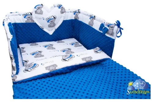 zestaw-do-lozeczka-z-ochraniaczem-z-sercem-boy-bialy-minky-granatowe