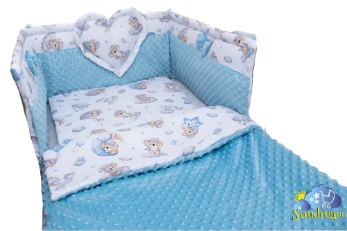 zestaw-do-lozeczka-z-ochraniaczem-z-sercem-dobranocka-niebieska-minky-blekitne