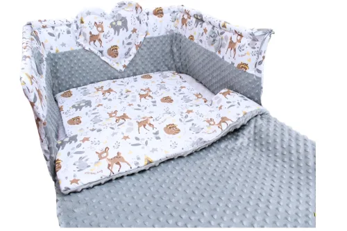 zestaw-do-lozeczka-z-ochraniaczem-z-sercem-sarenka-bezowa-minky-szare