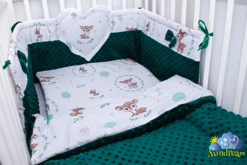 zestaw-do-lozeczka-z-ochraniaczem-z-sercem-sarenka-w-kolku-z-butelkowym-minky