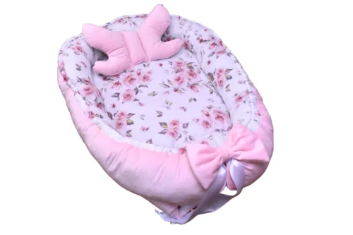 kokon-niemowlecy-roze-angielskie-z-rozowym-velvetem-z-kokarda